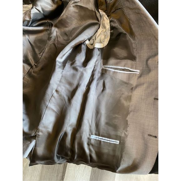 Posillipo 1930 Sartoria Made in Napoli Single-Breasted Checkered Coat Gray Custo - Picture 15 of 16